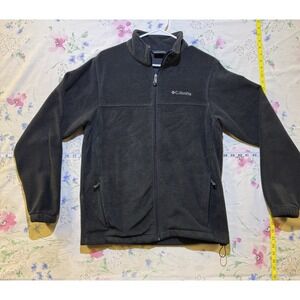Columbia Jacket Mens M Medium Black Ascender Softshell Fleece Lined Full Zip